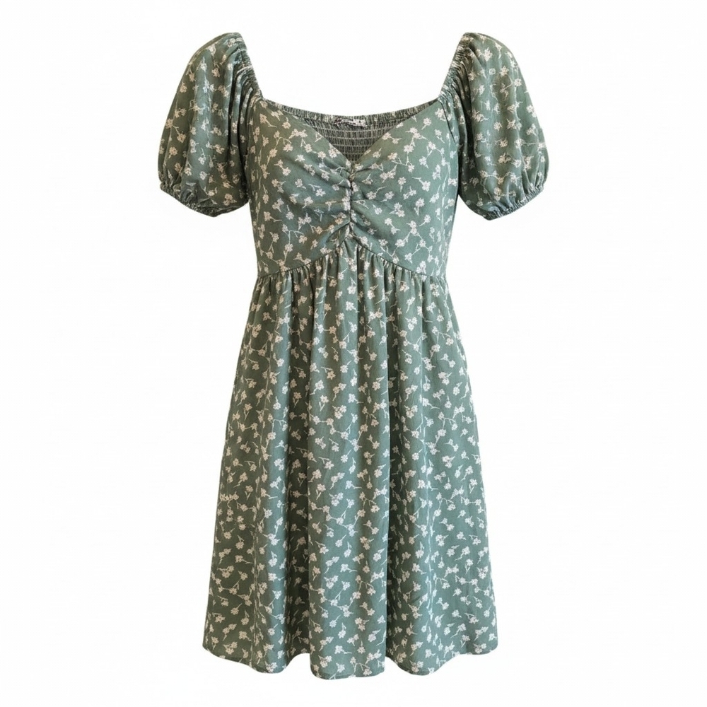 NEW! Staccato Sage Green Floral Puff Sleeve Mini Dress
